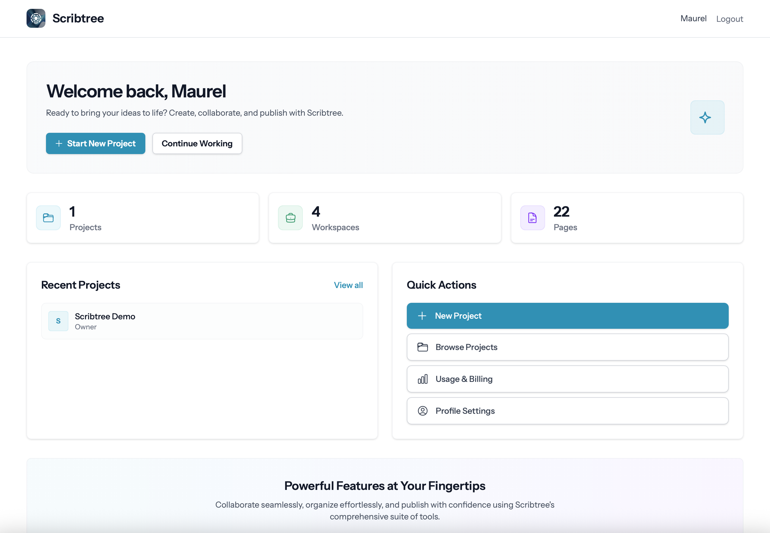 Scribtree Team Dashboard